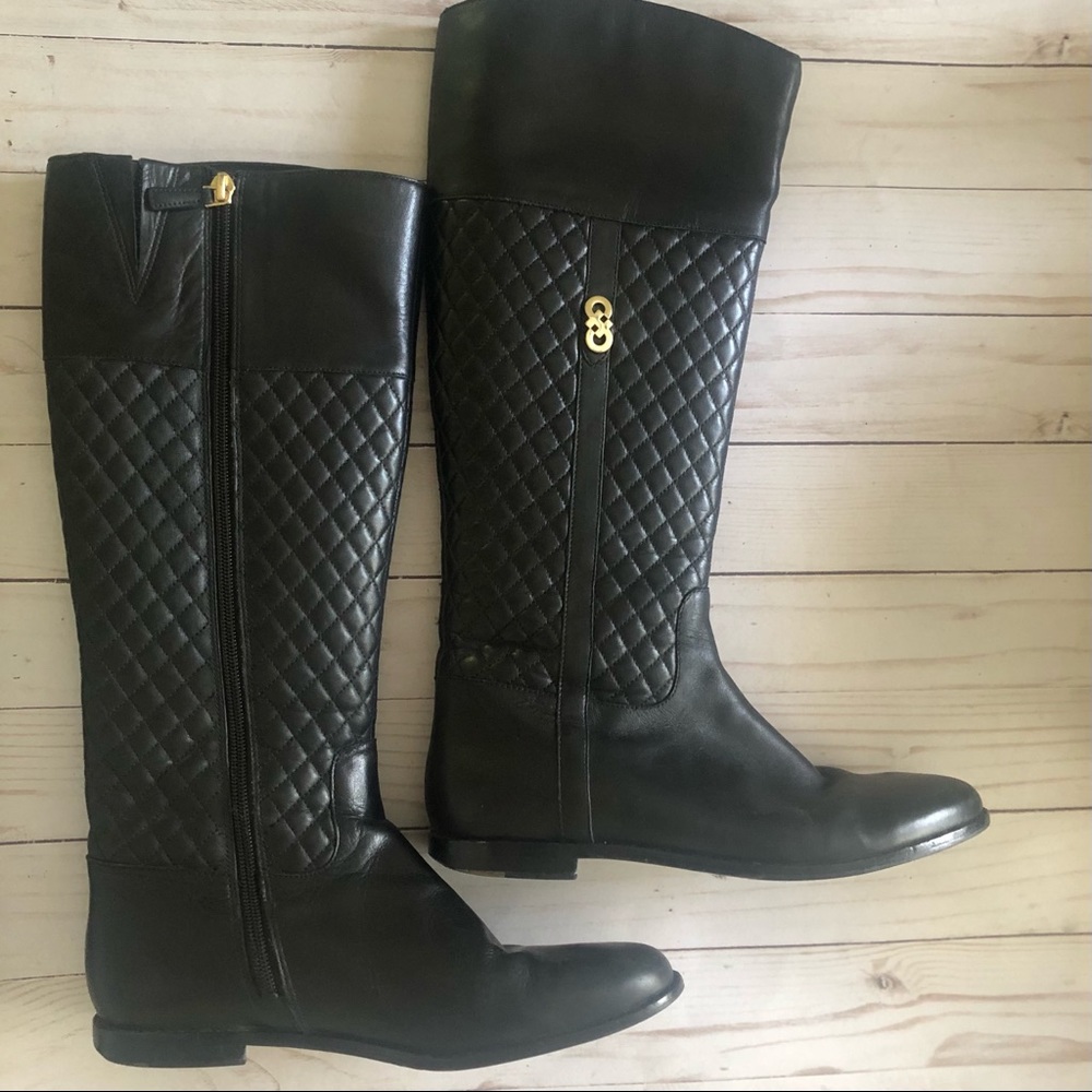 Cole Haan Black Rigby Tall Leather Riding Boot